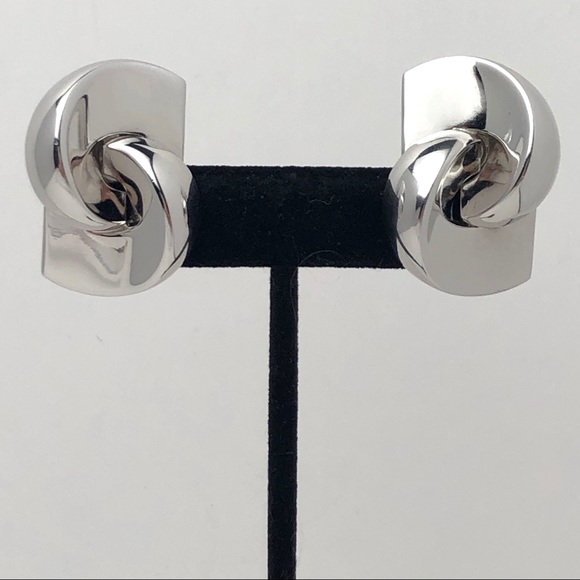 RARE VTG 70s DIOR “CD” LOGO MODERNIST EARRINGS - Picture 4 of 14